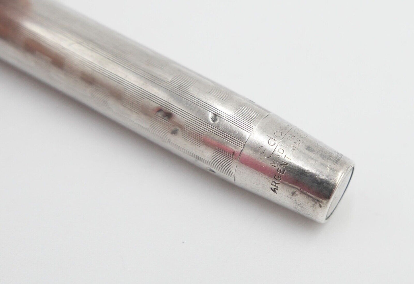 alter Füllfederhalter Sammlerstück Silber EDACOTO Frankreich 585/14 Ct Goldfeder - Antikhandel-Stuttgart