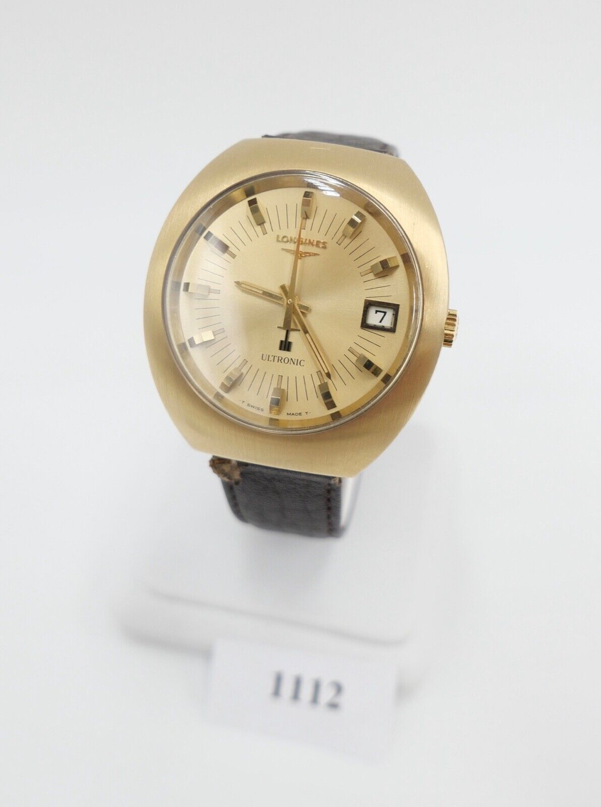 Vintage 70er LONGINES ULTRONIC 40x43 mm Gold Cal. 6312 Herrenuhr 6253 8494-1 - Antikhandel-Stuttgart
