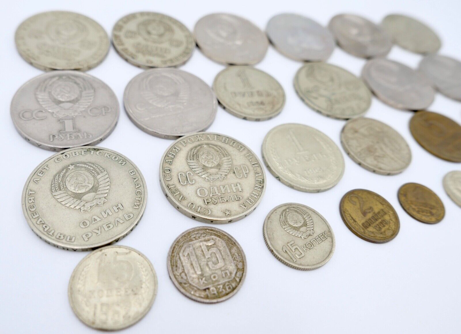 Posten Lot Konvolut Münzen Russland UDSSR RUBEL KOPEKE Lenin 1936-1980 - Antikhandel-Stuttgart