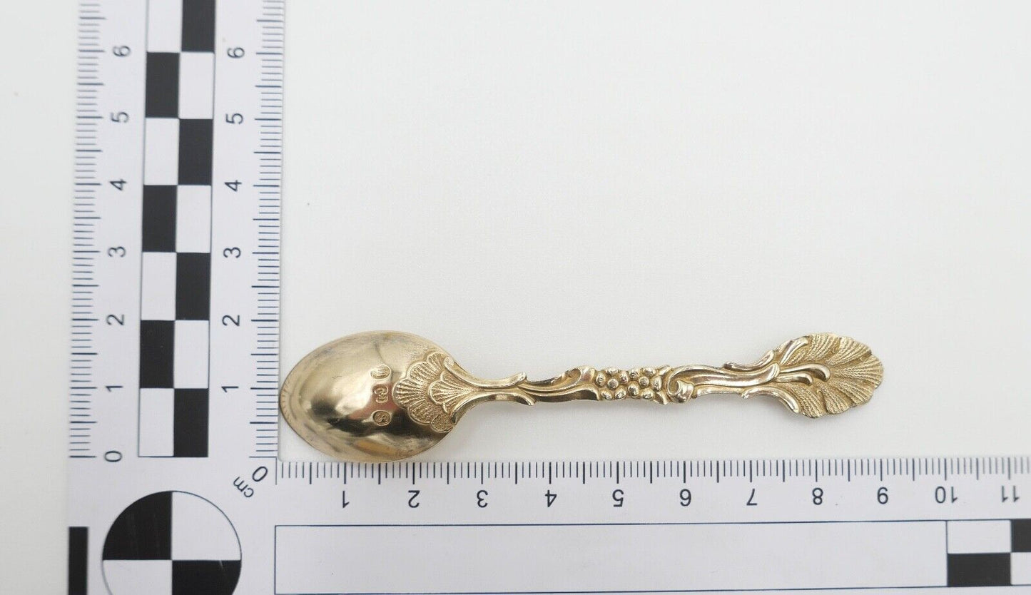 1947 Dänemark Johannes Siggaard 830 Silber vergoldet Mokka Löffel 4 Stück - Antikhandel-Stuttgart