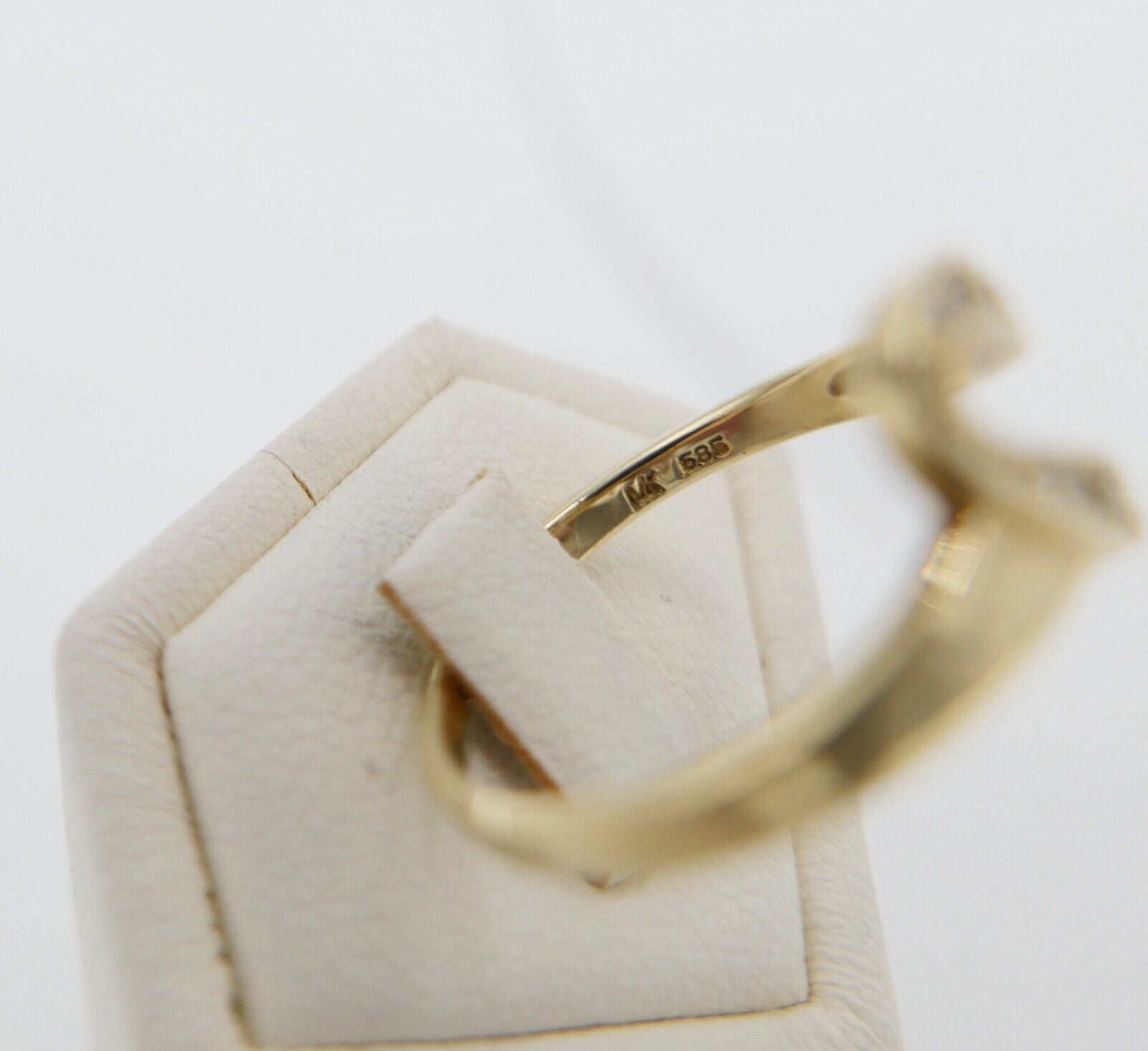 WK Damen Wishbone V-Form Gelbgold Brillant Ring 585 14K Gr. 56 Diamanten - Antikhandel-Stuttgart