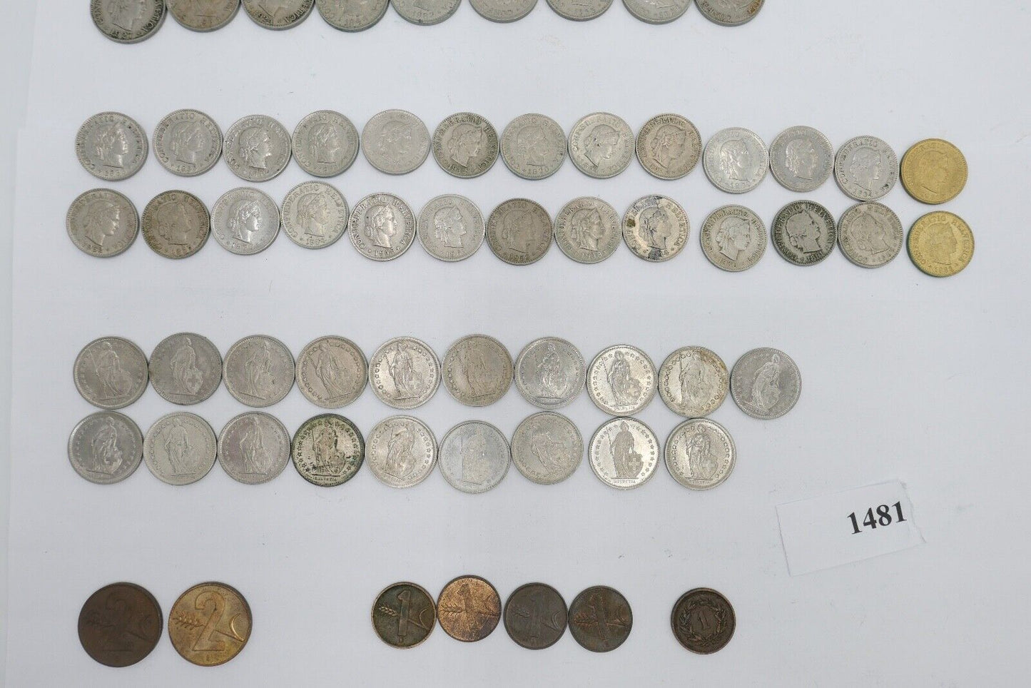 Posten LOT 1/2 Franken 1 2 5 10 20 Rappen teilweise Silber usw. - Antikhandel-Stuttgart