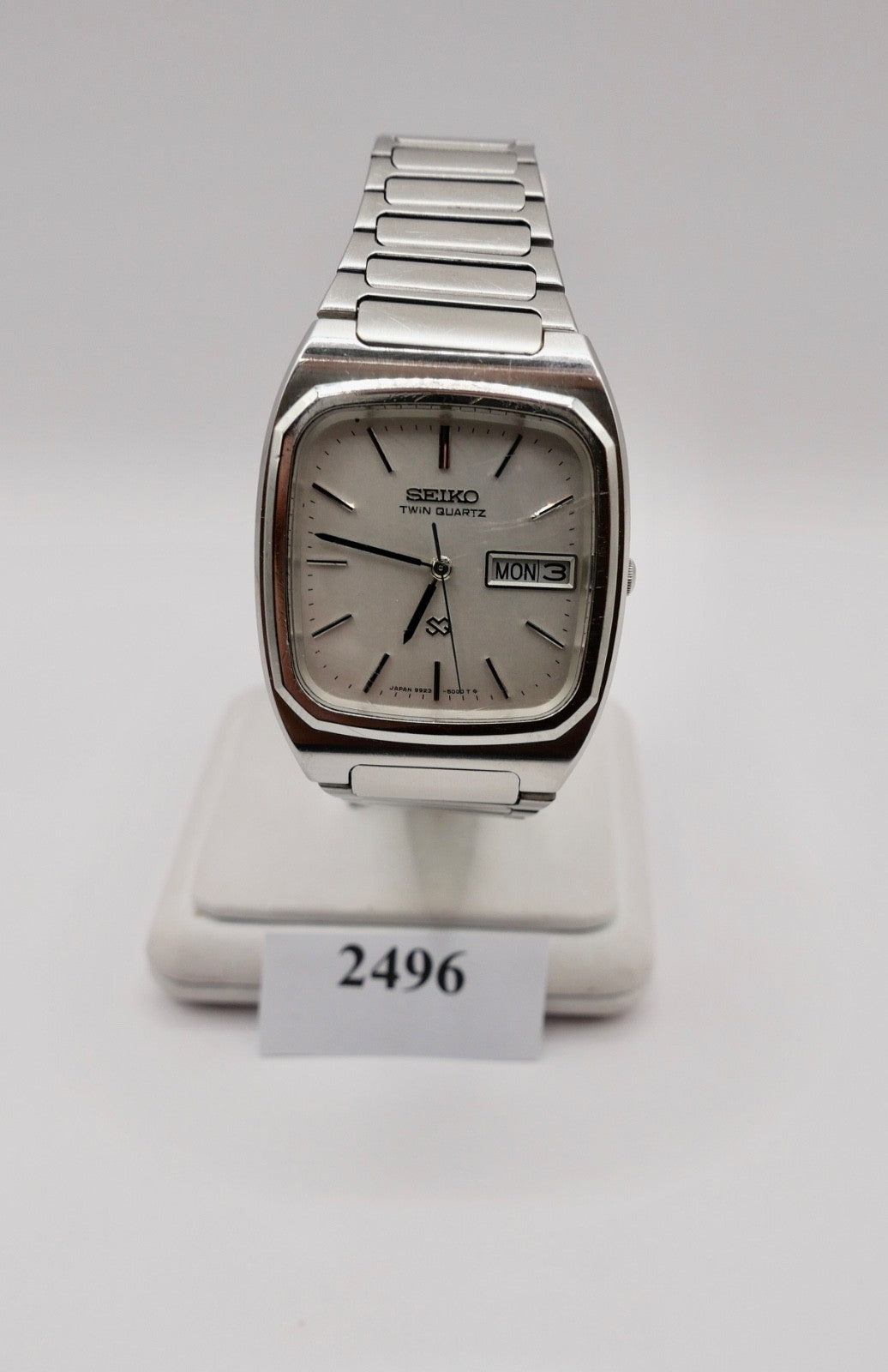 Seiko Twin Quartz Herrenuhr 9923-5000 Silber ZB Original Band deutsch englisch