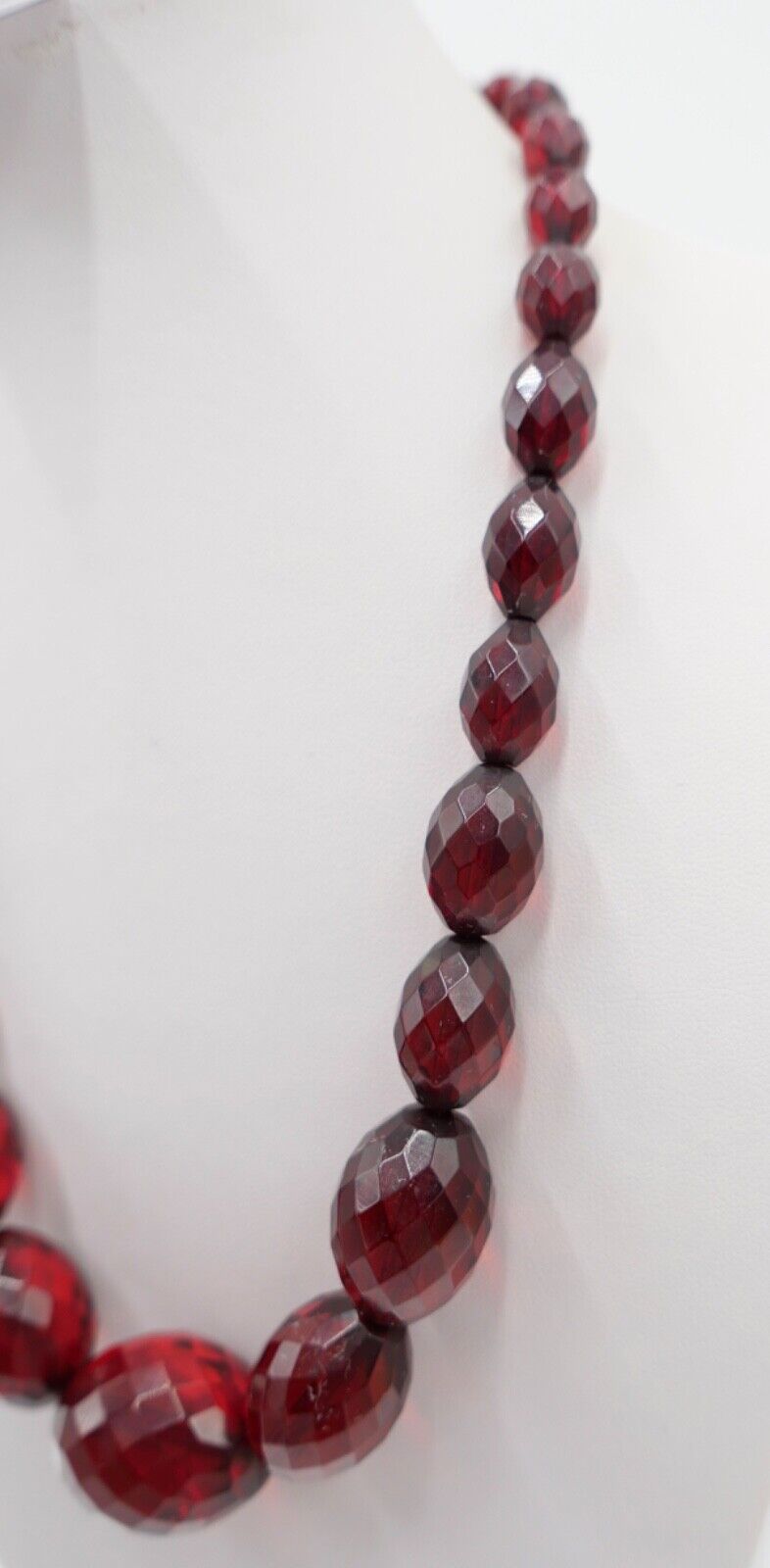 1920er Jahre Cherry Bakelit Rot Oliven bakelite Kette Königsberger Schliff 51cm - Antikhandel-Stuttgart