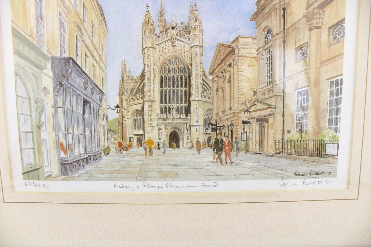 Aquarell Vernon Bartlett 98 " The Pump Room Bath " 673/850 Charterhouse Edition - Antikhandel-Stuttgart