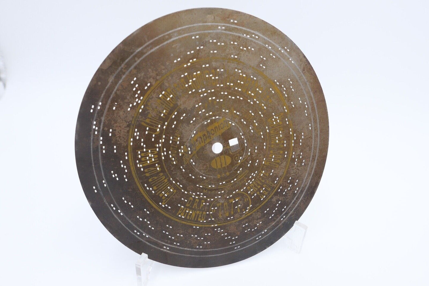 7077 Symphonion Lochplatte Spieluhr Spieldose IHR KINDERLEIN KOMMET Ø 19,5 - Antikhandel-Stuttgart