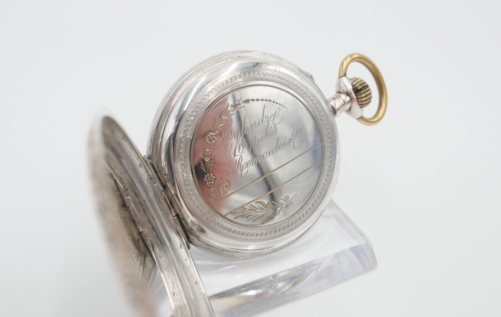 Taschenuhr um 1900 Ø 46mm AM 800 Silber Galonne Schweiz / Deutschland - Antikhandel-Stuttgart