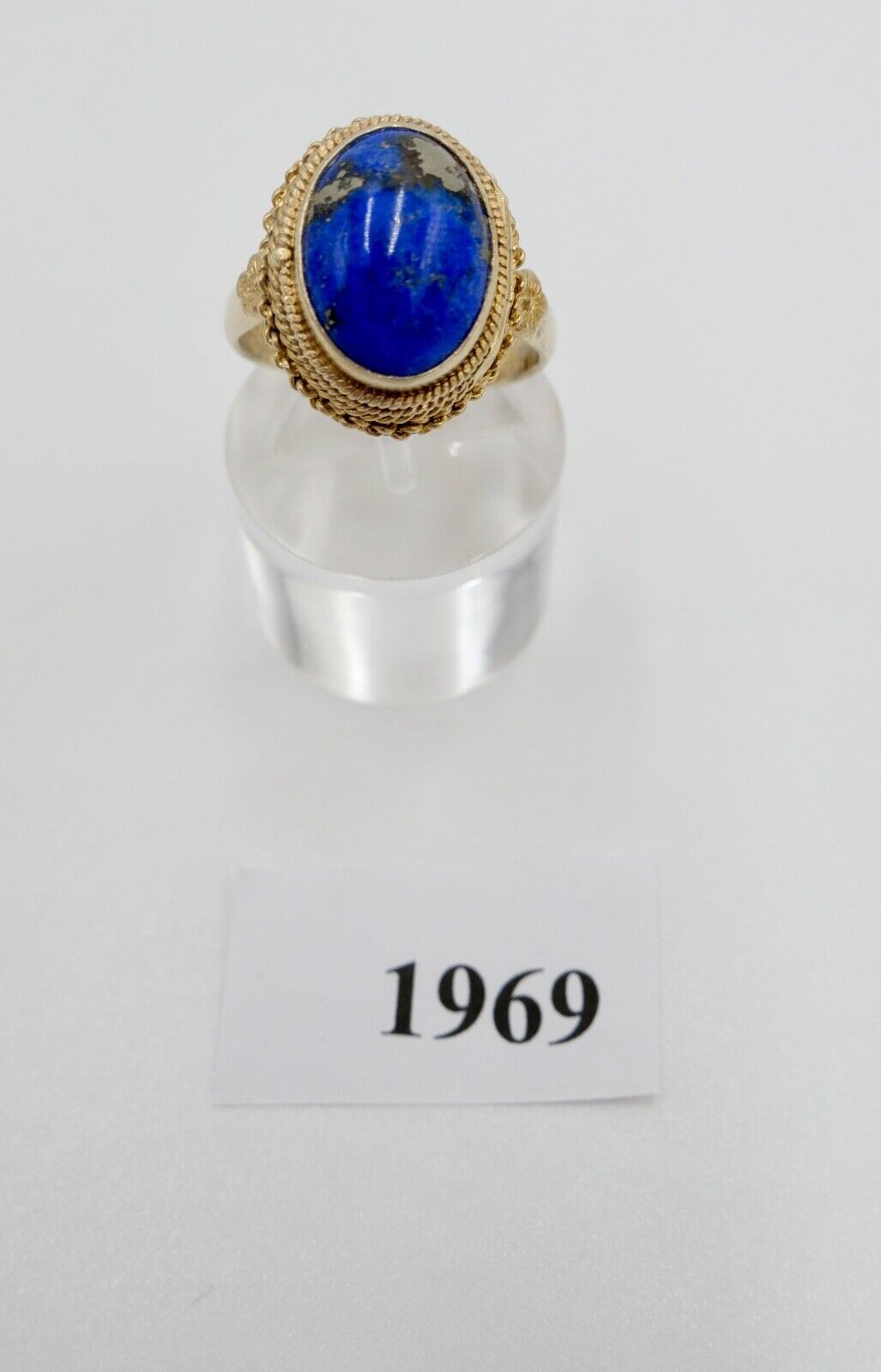 Lapislazuli Lapis Lazuli Ring Silber vergoldet 1960er Jahre China - Antikhandel-Stuttgart