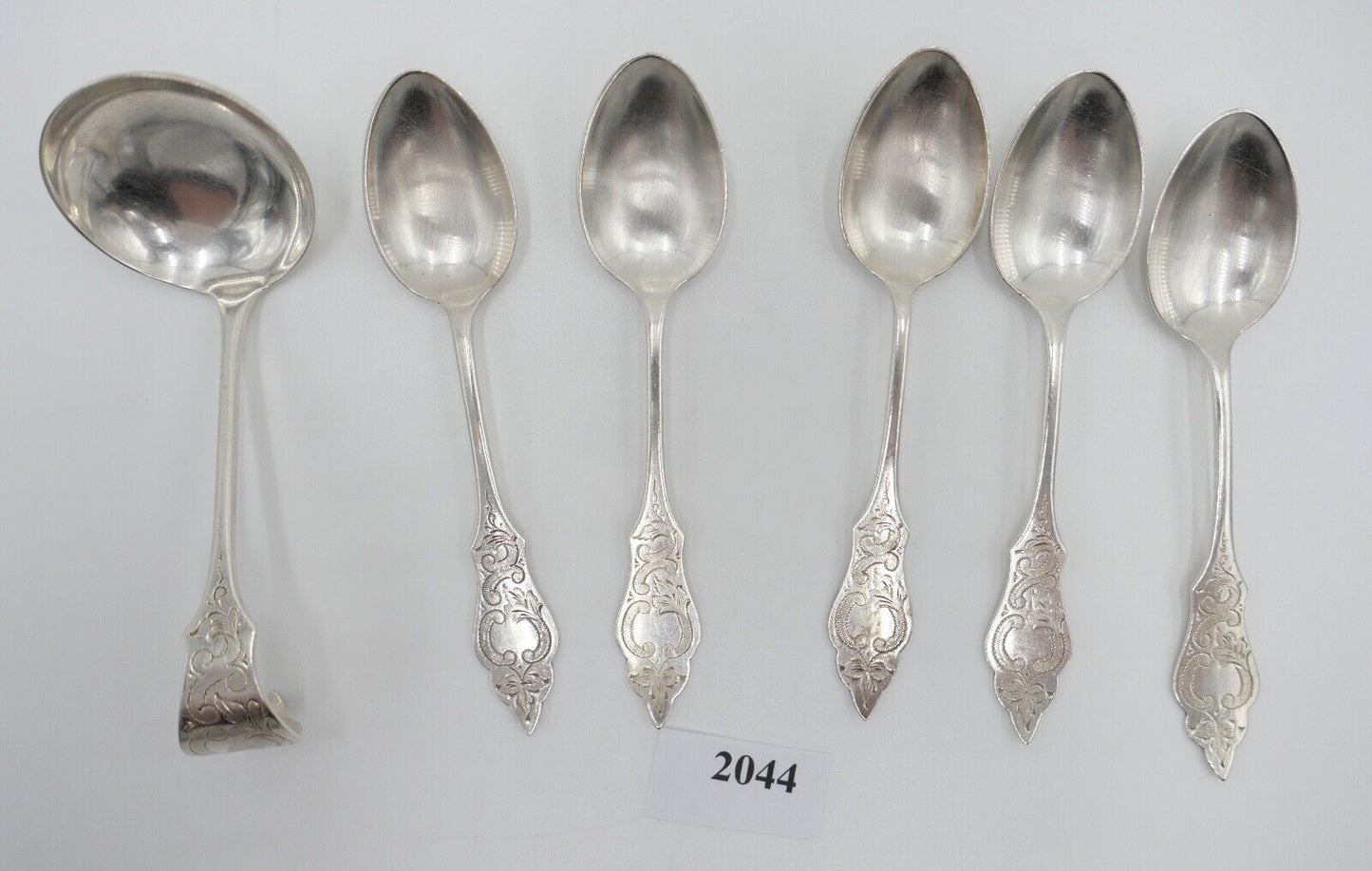 6 Tlg. OKB OTTO KROPP Besteck Ostfriesenmuster 90er Silber versilbert - Antikhandel-Stuttgart