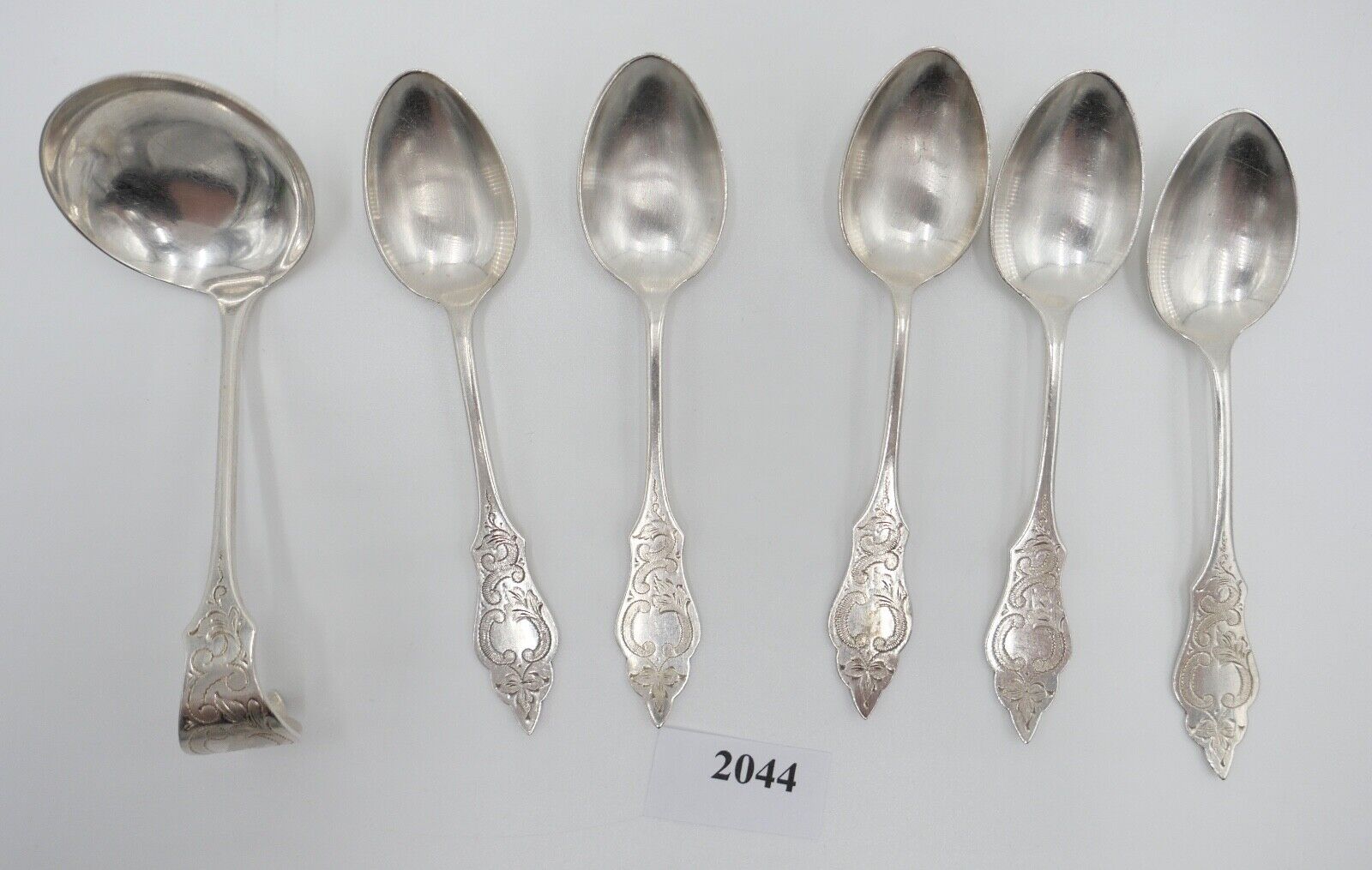 6 Tlg. OKB OTTO KROPP Besteck Ostfriesenmuster 90er Silber versilbert - Antikhandel-Stuttgart