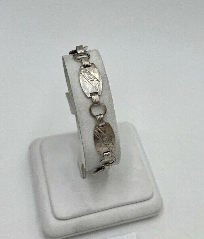 antikes filigranes Jugendstil Silber Armband 800 Silber FGA floral Blumenmuster - Antikhandel-Stuttgart