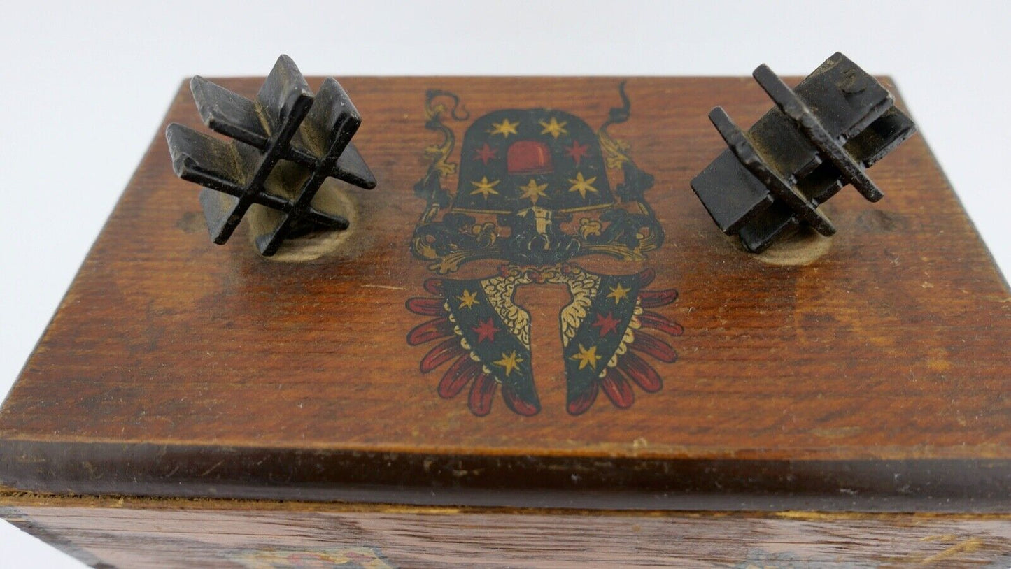 Antike um 1900 Holz Schatulle Box Münchner Kindl 18x11 cm Bayern München - Antikhandel-Stuttgart