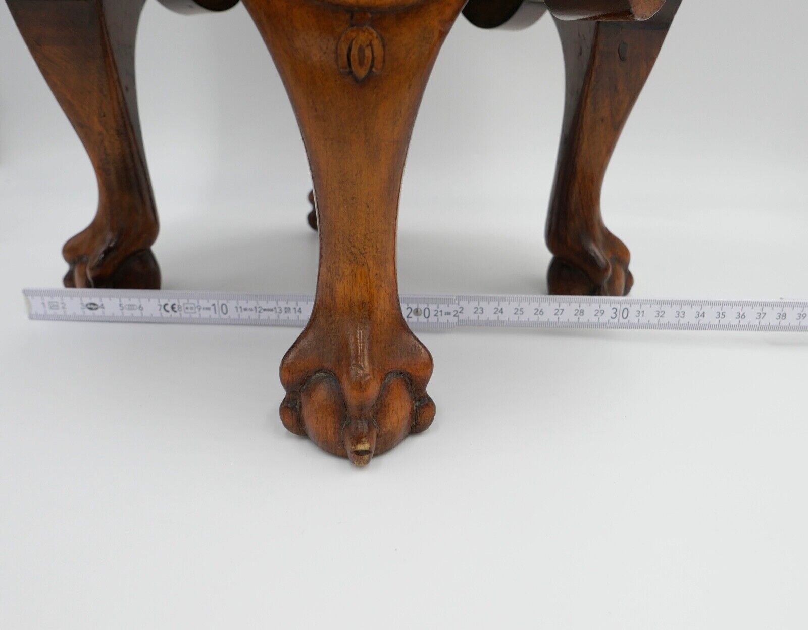 antik englischer Chippendale Jardinire Blumentopf Kupfer Tatzen Nussbaumholz - Antikhandel-Stuttgart