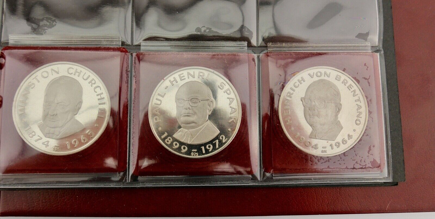 10x Europa Taler 900 925 Medaille Silbermedaille 1-10 in Album TOP ECU - Antikhandel-Stuttgart