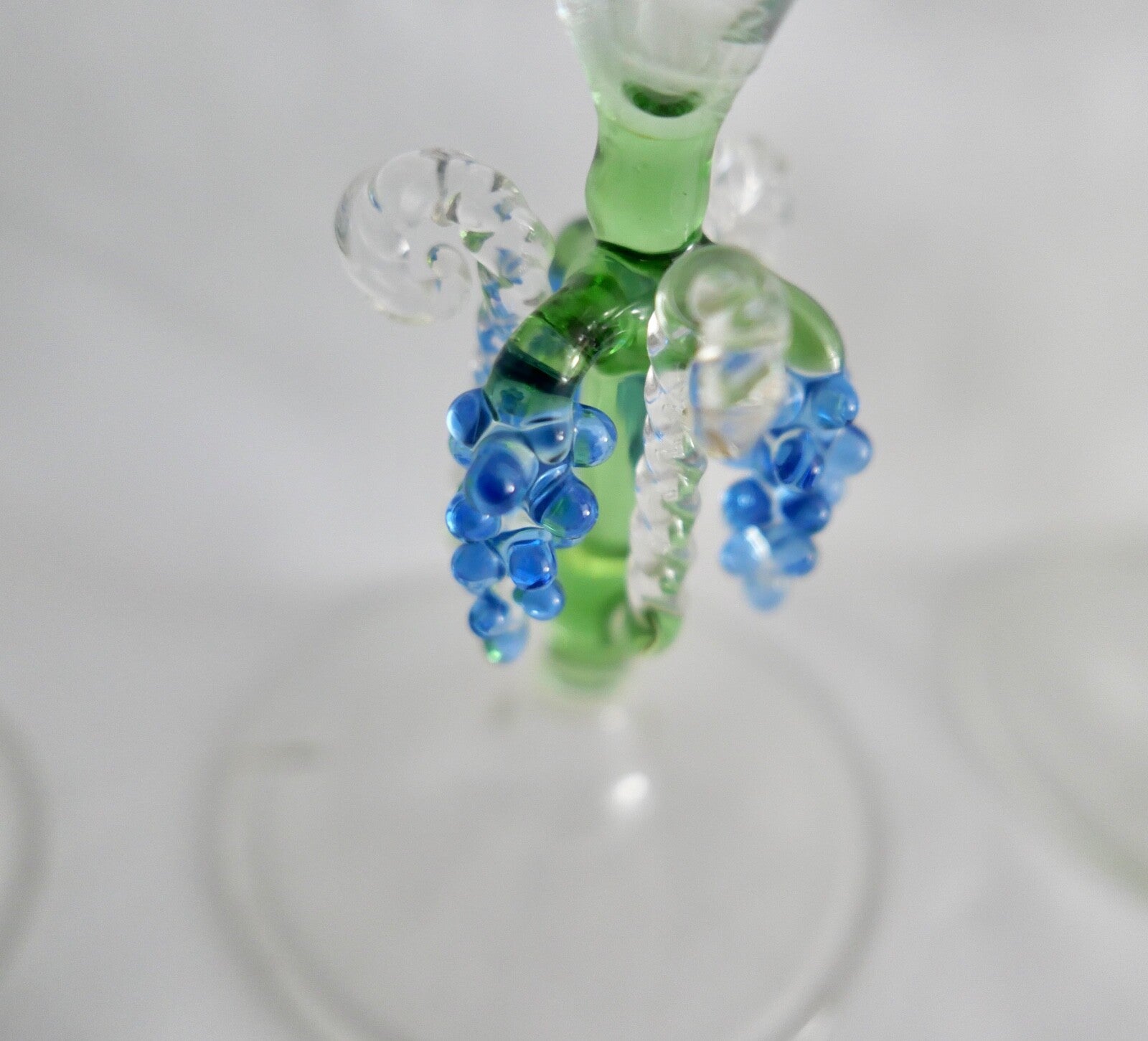 6x Lauscha Bimini Sekt Glas Gläser Set Art Deco 17 cm buntes Traubenmotiv