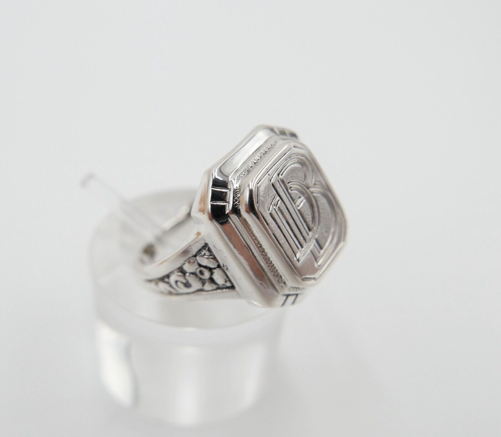 Jugendstil Siegelring Monogramm DB BD Herrenring Ring 830 Silber Gr. 58 - Antikhandel-Stuttgart