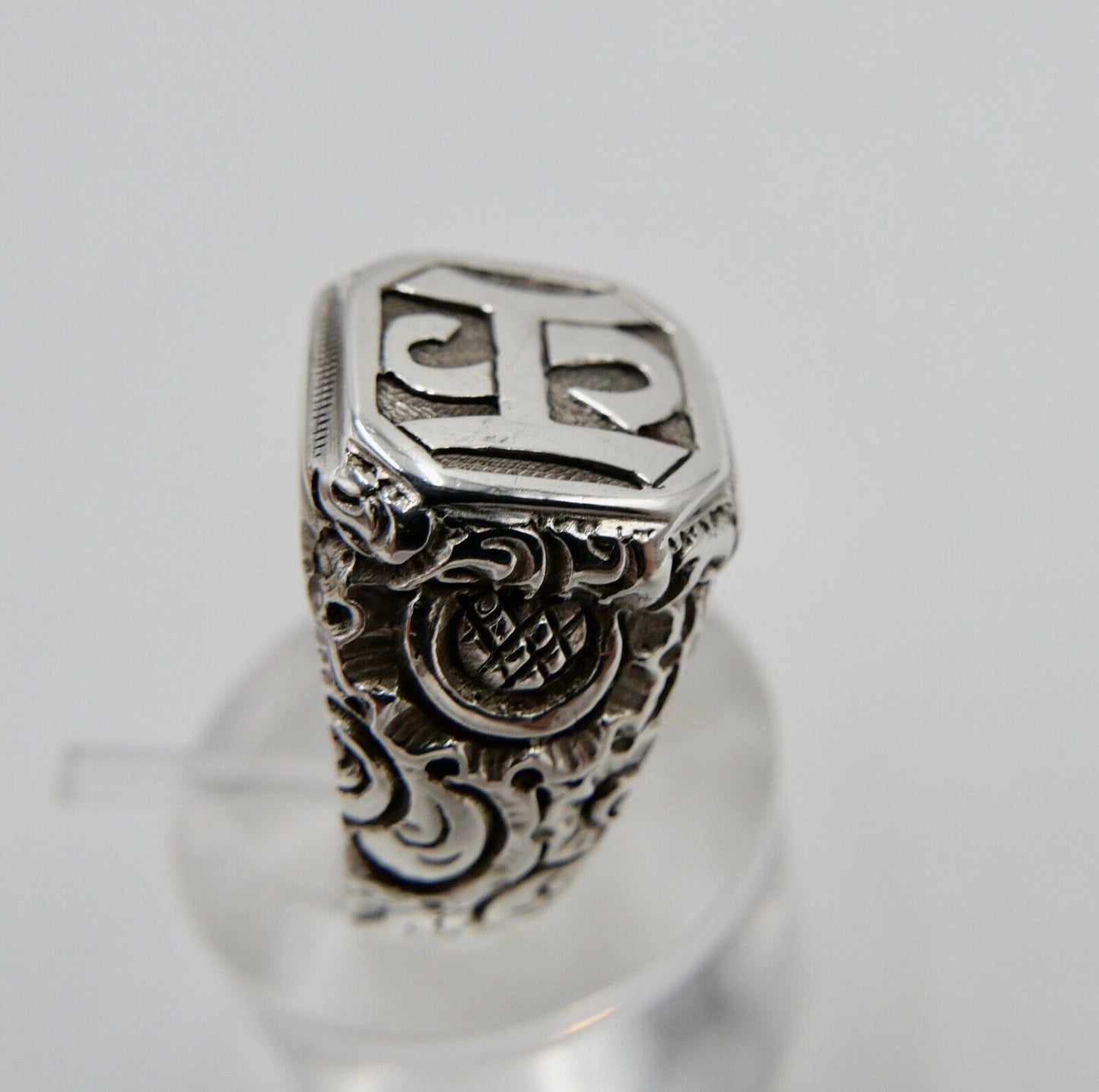 Massiver Jugendstil Siegelring Monogramm HS Herrenring Ring 800 Silber Gr. 56 - Antikhandel-Stuttgart