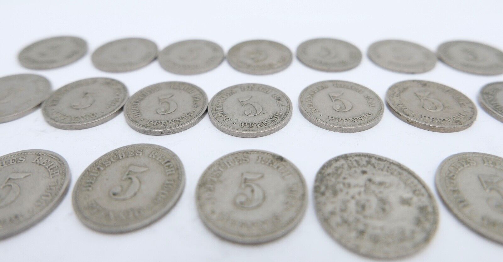 46x 5 Pfennig 1906 - 1914 A D F G großer Adler Jäger J.12 ss - stg - Antikhandel-Stuttgart