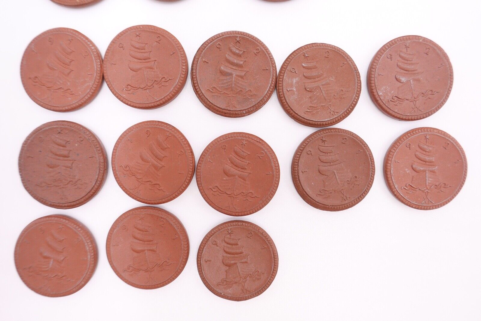 Posten Meissen Böttger Porzellan Münze Taler 1921 Notgeld Mark & Pfennig - Antikhandel-Stuttgart