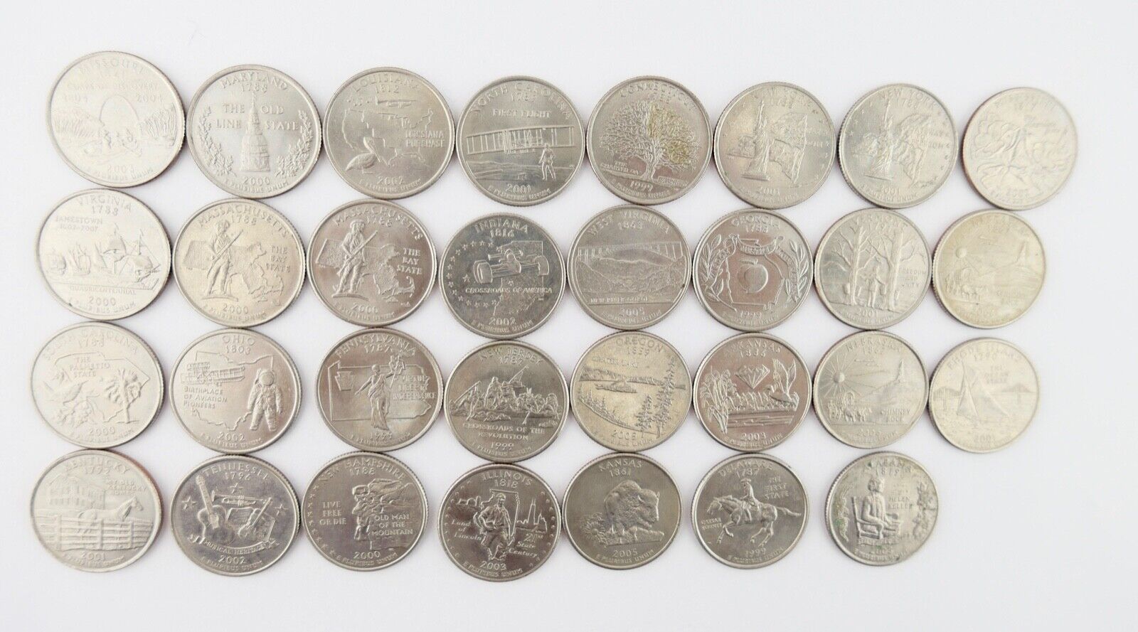 31x Quarter Dollar 2x One Dollar USA Konvolut LOT 1999-2006 25 Cent 1/4 Dollar - Antikhandel-Stuttgart