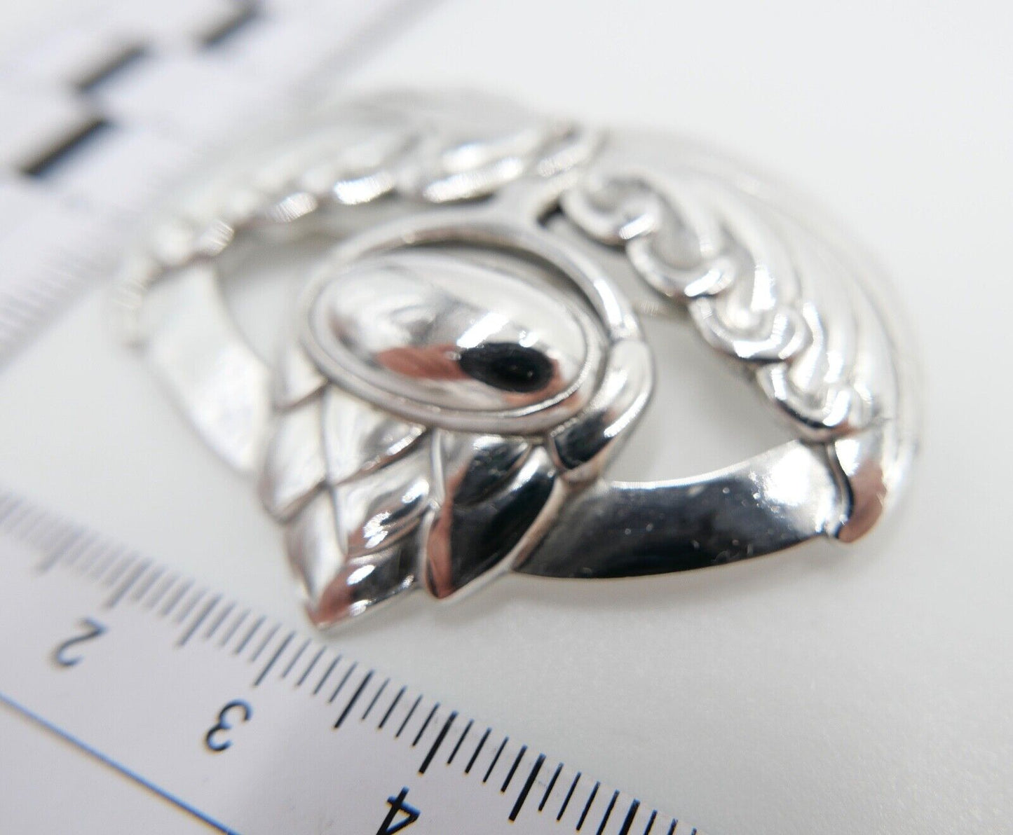 Alte große Georg Jensen 925 Sterling Silber Brosche GJ Pinienzapfen Artischocke - Antikhandel-Stuttgart