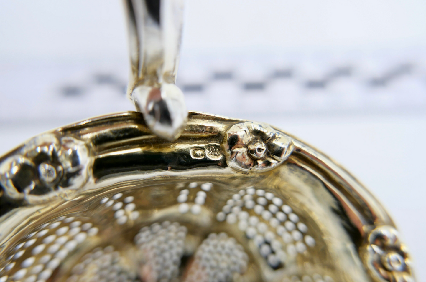 Alter - Antiker Teesieb Siebkelle SILBER 13 LOT vergoldet um 1850 - Antikhandel-Stuttgart