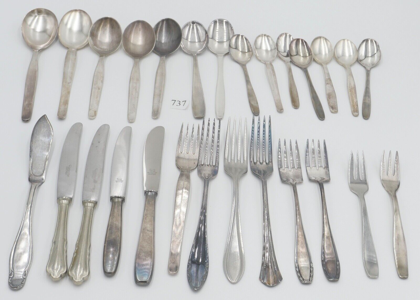 27 Teile Posten Berndorf Besteck diverse Modelle 90er Silber Löffel Gabel Messer - Antikhandel-Stuttgart