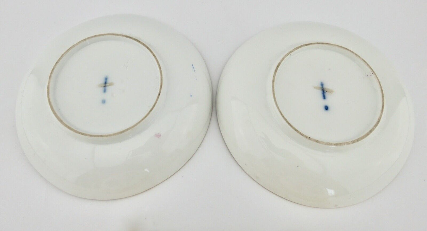 2 Stück antike KPM Sammeltassen Blumenmalerei Goldrand 1849 - 1870 - Antikhandel-Stuttgart