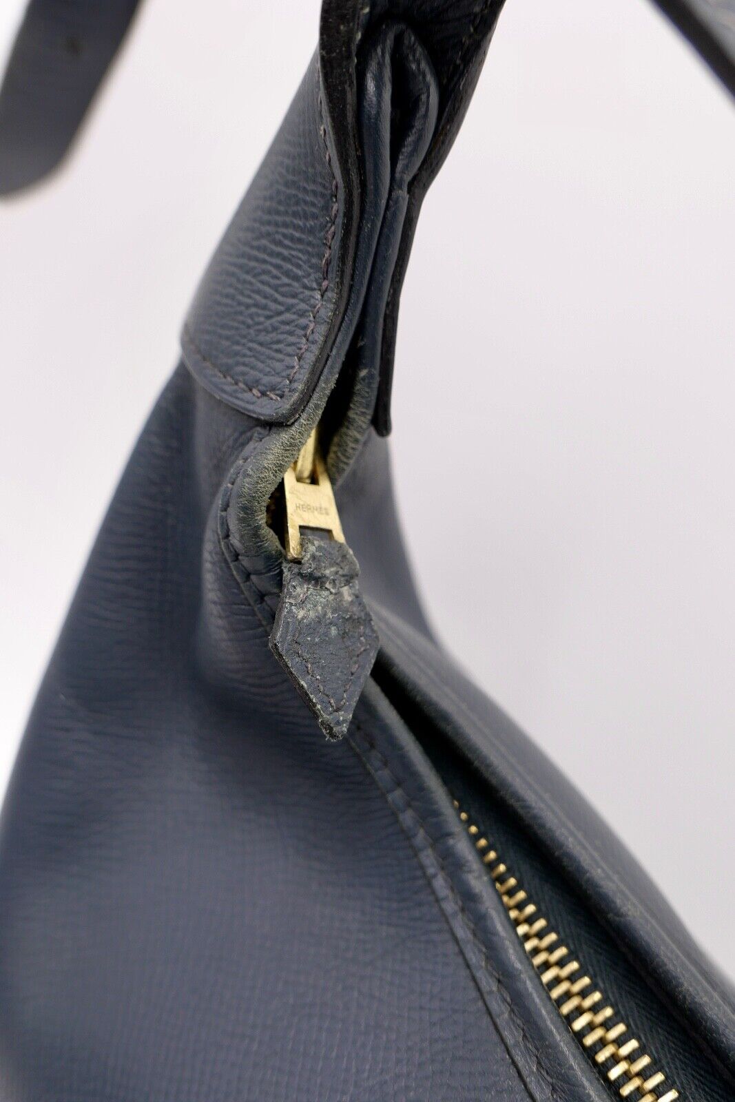 Original HERMÈS HERMES Paris Vintage Marine Blau Leder Damen Handtasche 30x30cm - Antikhandel-Stuttgart