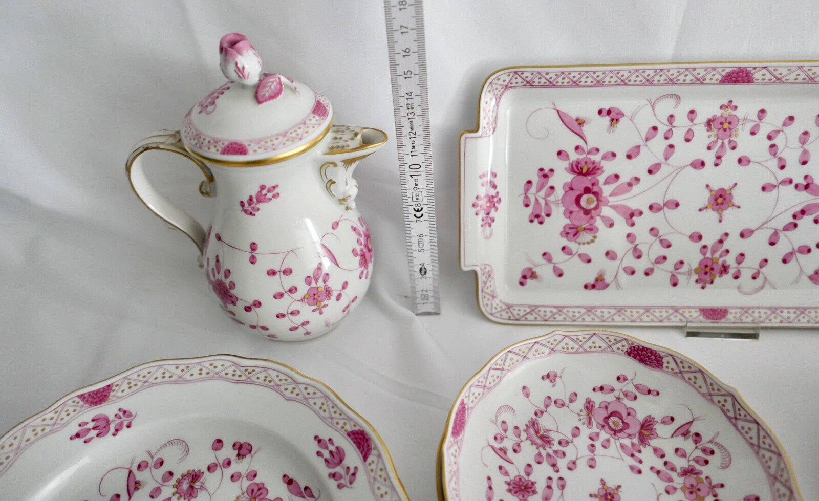 Meissen 1. Wahl Kaffee Mokka Service 25 Teile Porzellan Indisch Purpur