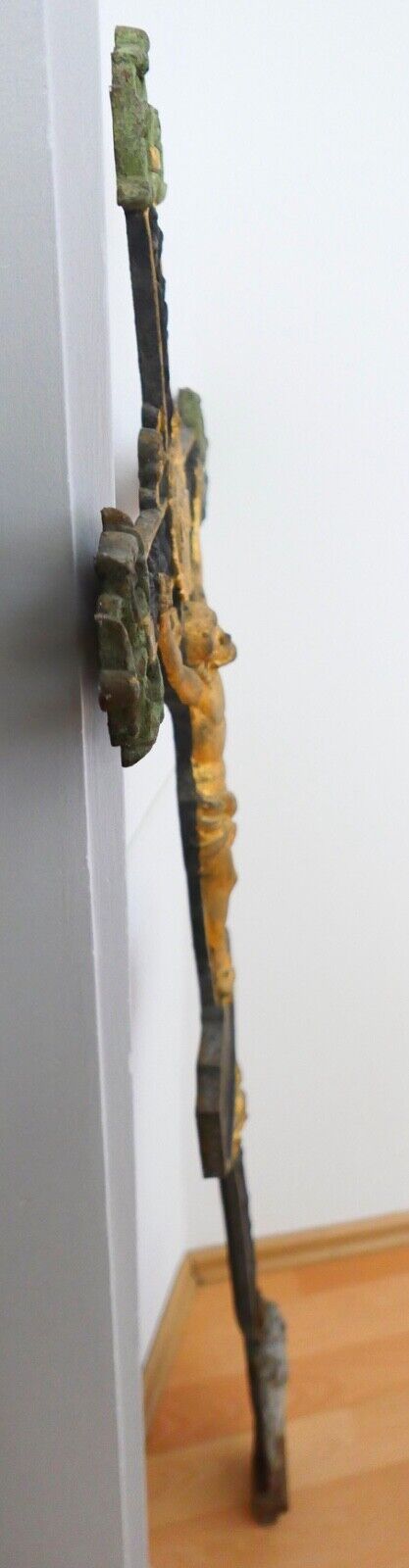 Großes antikes Grabkreuz aus Gusseisen 1905 Grabstein Grab Österreich 116x43 cm - Antikhandel-Stuttgart