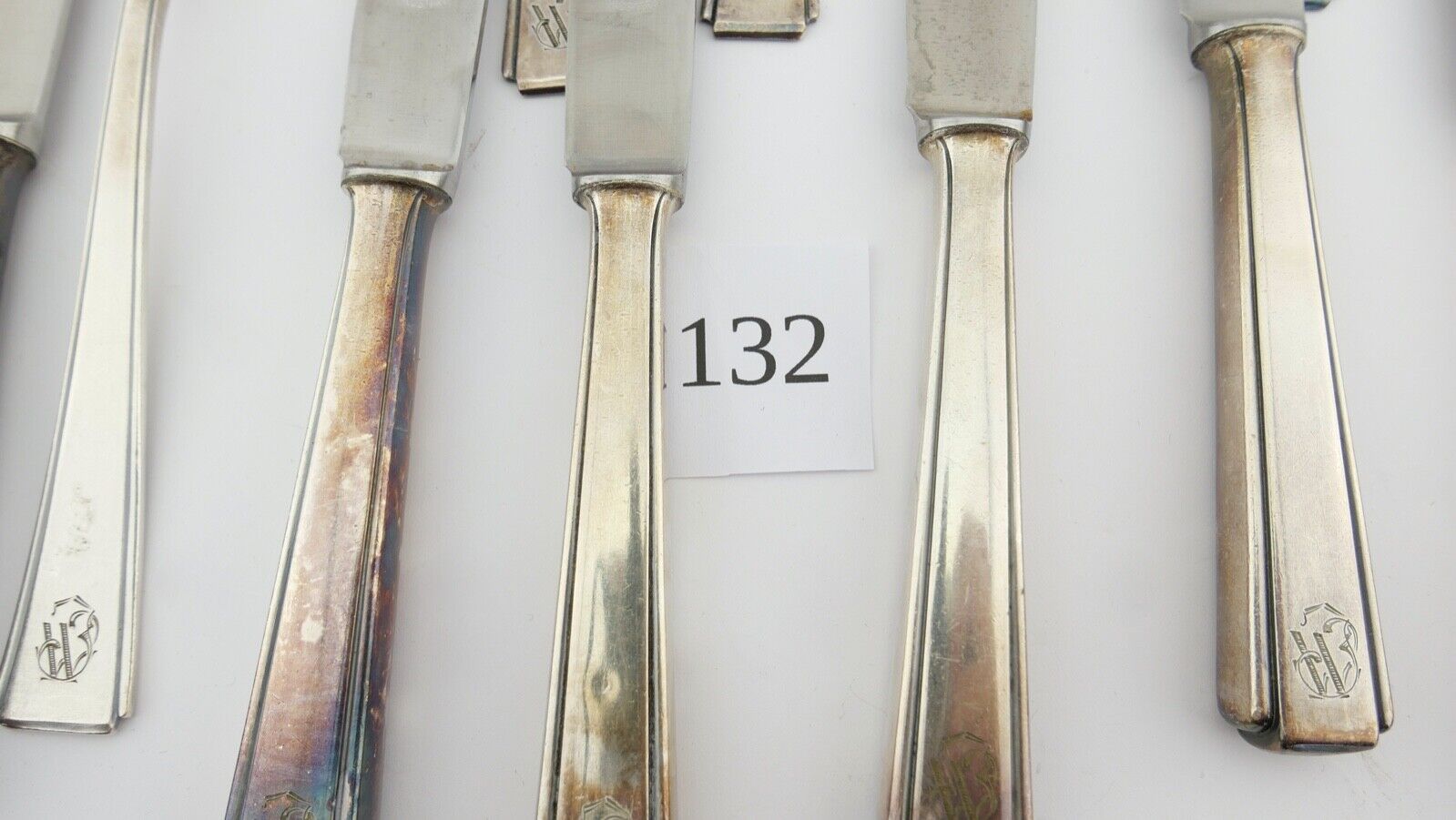 Art Deco " GEBR. HEPP 90 " 36 Tlg. cutlery Besteck 1930er 1940er Monogramm JW WJ - Antikhandel-Stuttgart