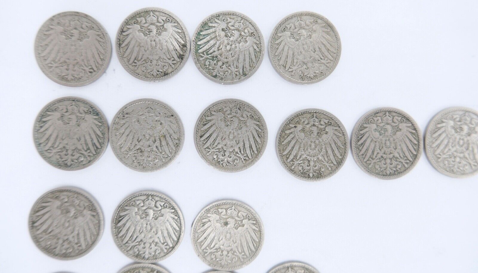 33x 5 Pfennig 1890 - 1905 A D E F G J großer Adler Jäger J.12 ss - stg - Antikhandel-Stuttgart