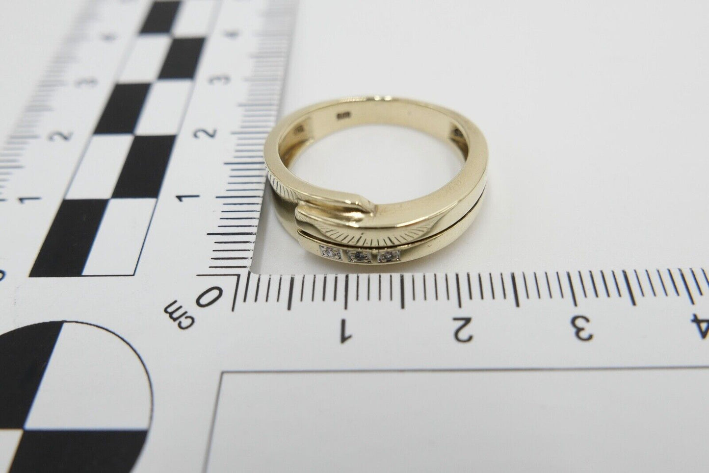 Massiver Damen Gelbgold Diamant / Brillant Ring 0,03 Ct 585 14K Gr. 61 PJ - Antikhandel-Stuttgart