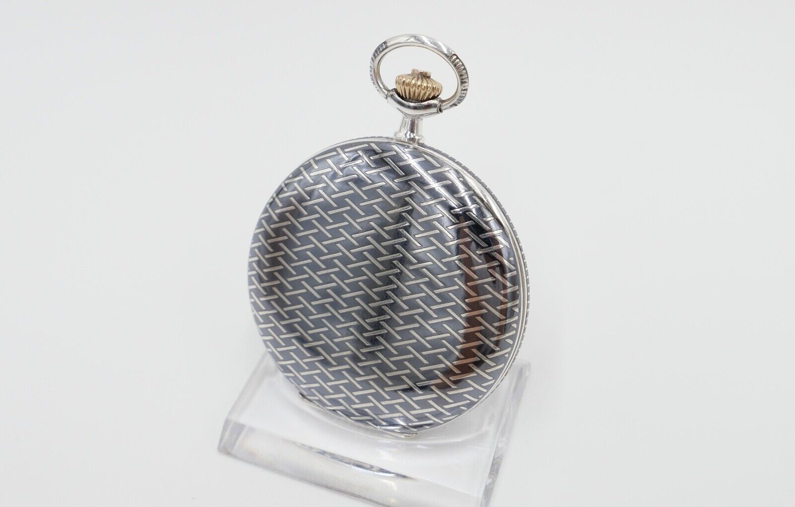 1901-1949 ART DECO SAVONETTE Taschenuhr HAVILA pocket watch Halbmond Krone Silbe - Antikhandel-Stuttgart