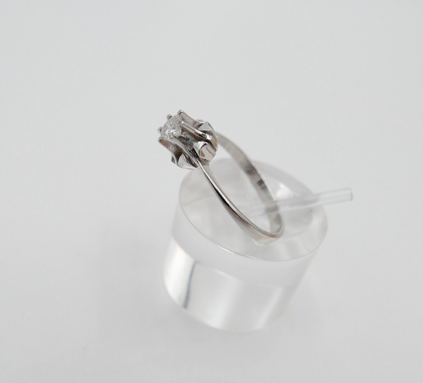 Solitär Weißgold Brillant 585 14K Damen Ring 0,21 Ct Gr. 56 SI Wesselton - Antikhandel-Stuttgart