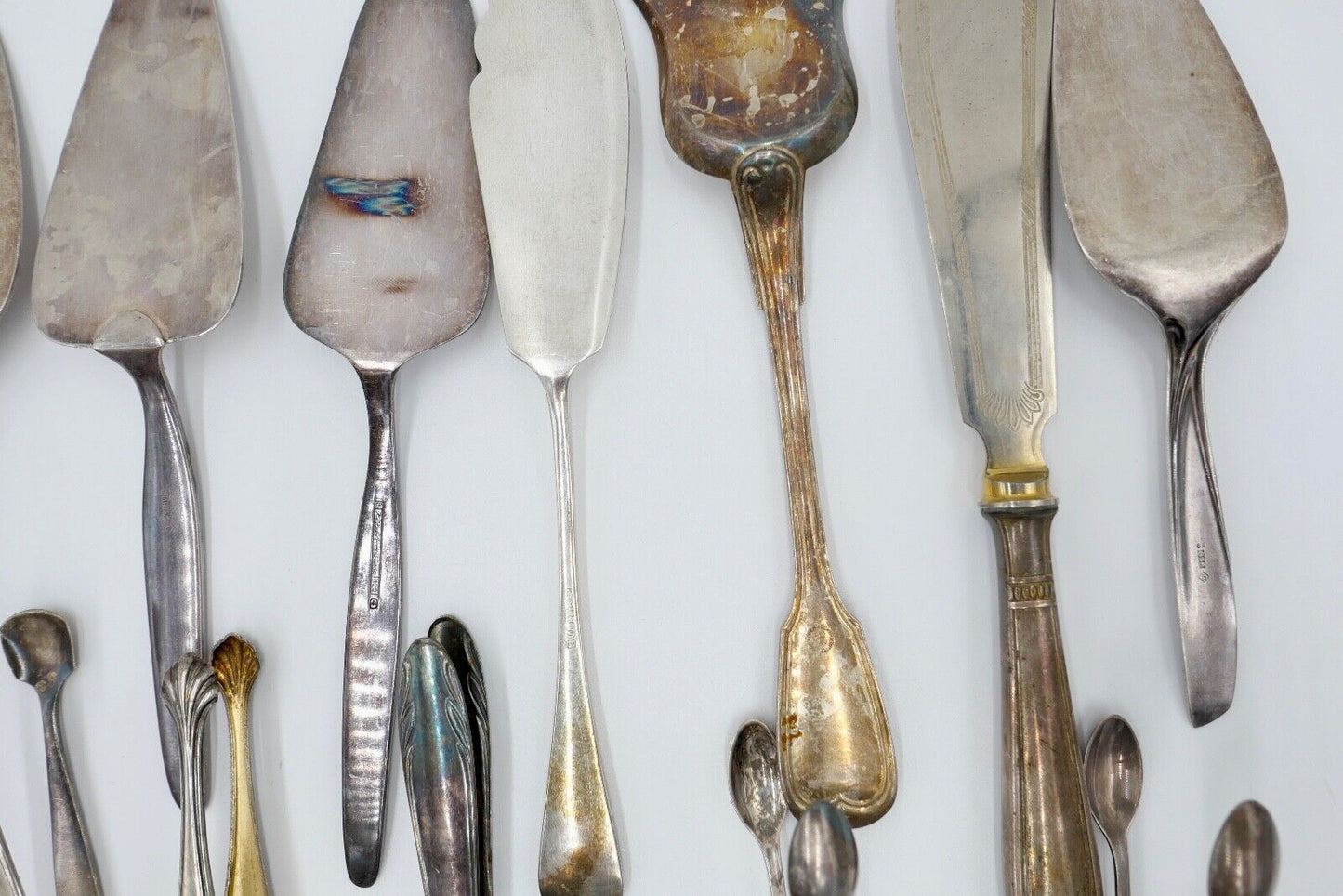 Konvolut Tortenheber Schere Zucke Fisch Fleisch WMF 90er Silberauflage 20 Stück - Antikhandel-Stuttgart