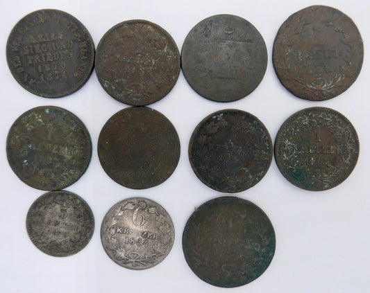 LOT Baden 1 / 3 & 6 Kreuzer Medaille Krieg 1816 1817 1822 1834 1839 1959 1862 - Antikhandel-Stuttgart