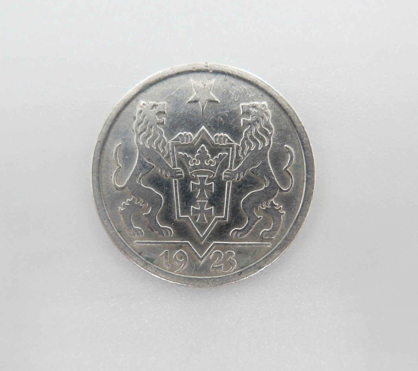 freier Stadt Danzig 1 Gulden Silber Münze 1923 Jäger D 7 - Antikhandel-Stuttgart