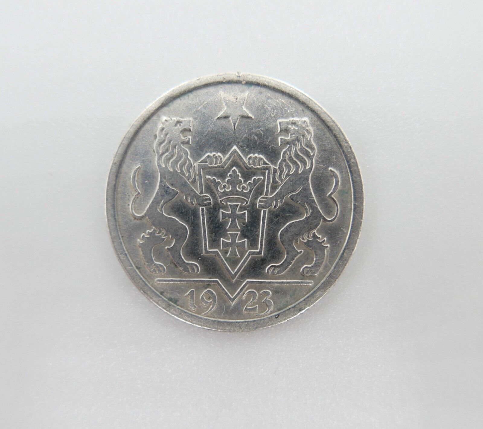 freier Stadt Danzig 1 Gulden Silber Münze 1923 Jäger D 7 - Antikhandel-Stuttgart