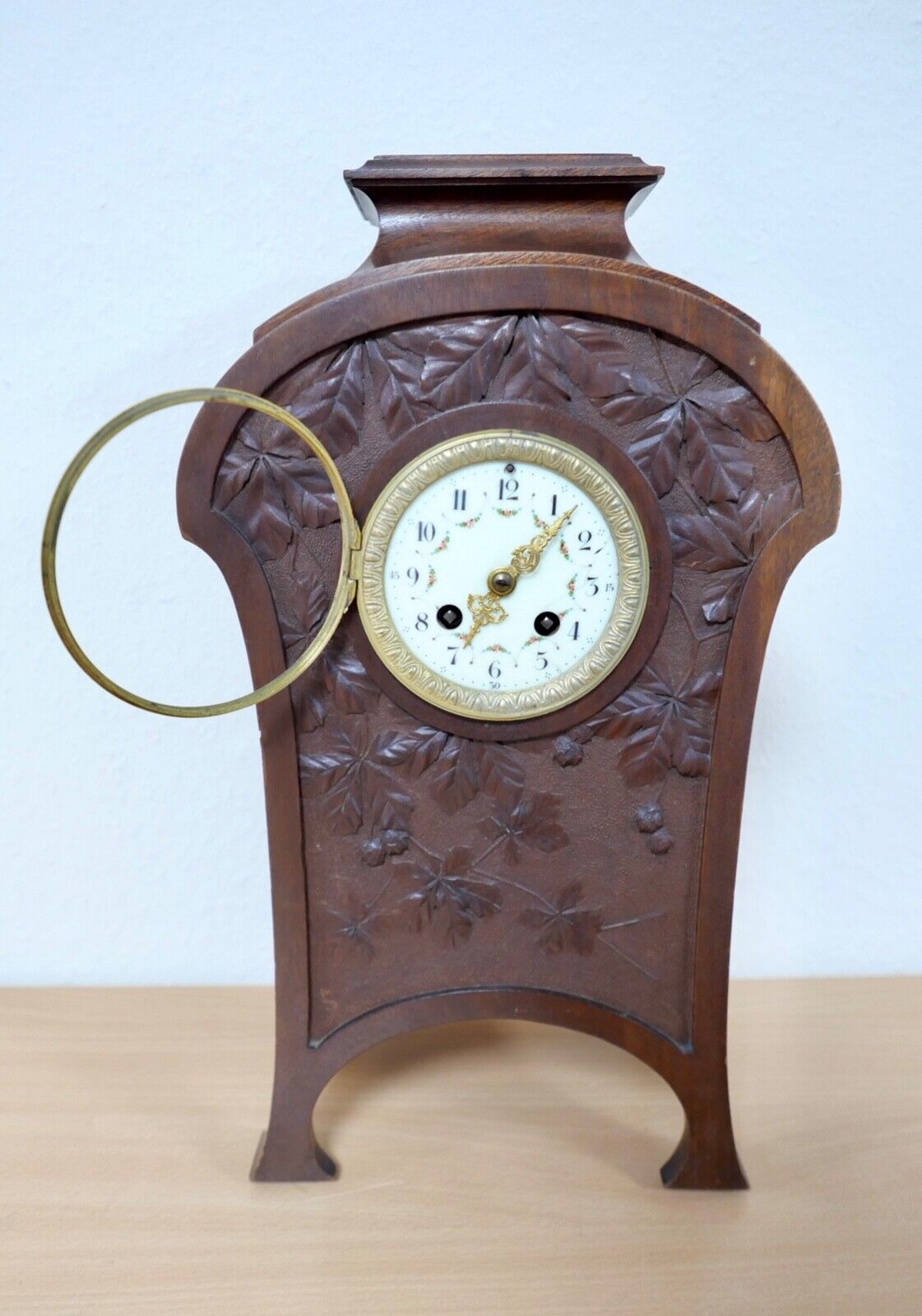 Große Pendule Tischuhr Societe Clusienne S.C.A.P.H Cluses Holz braun - Antikhandel-Stuttgart