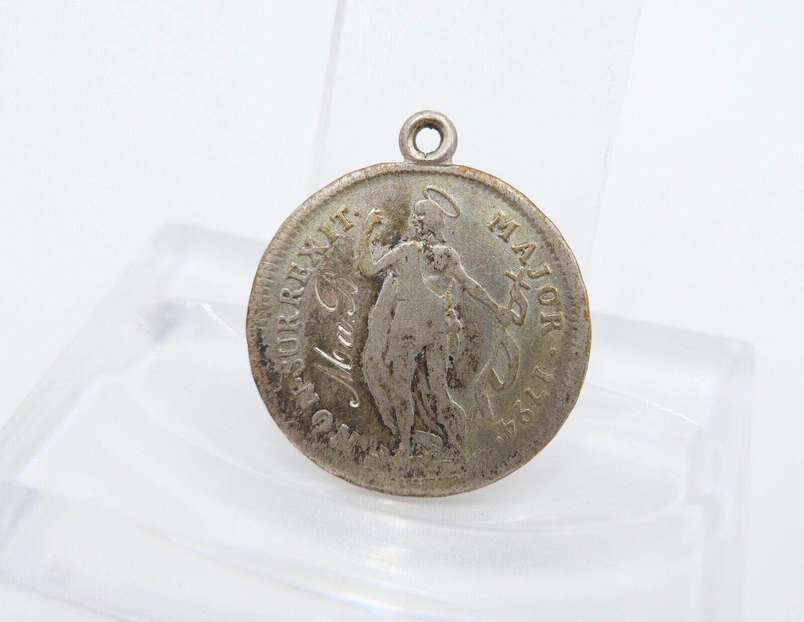 Italien Genua 1 Lire Silber 1794 mit Öse und Gravur ss-vz - Antikhandel-Stuttgart