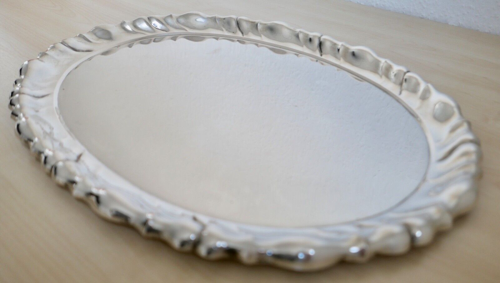 Antik Silbertablett Servierplatte Österreich Ungarn ÖMM 50x37cm 800er Budapest - Antikhandel-Stuttgart