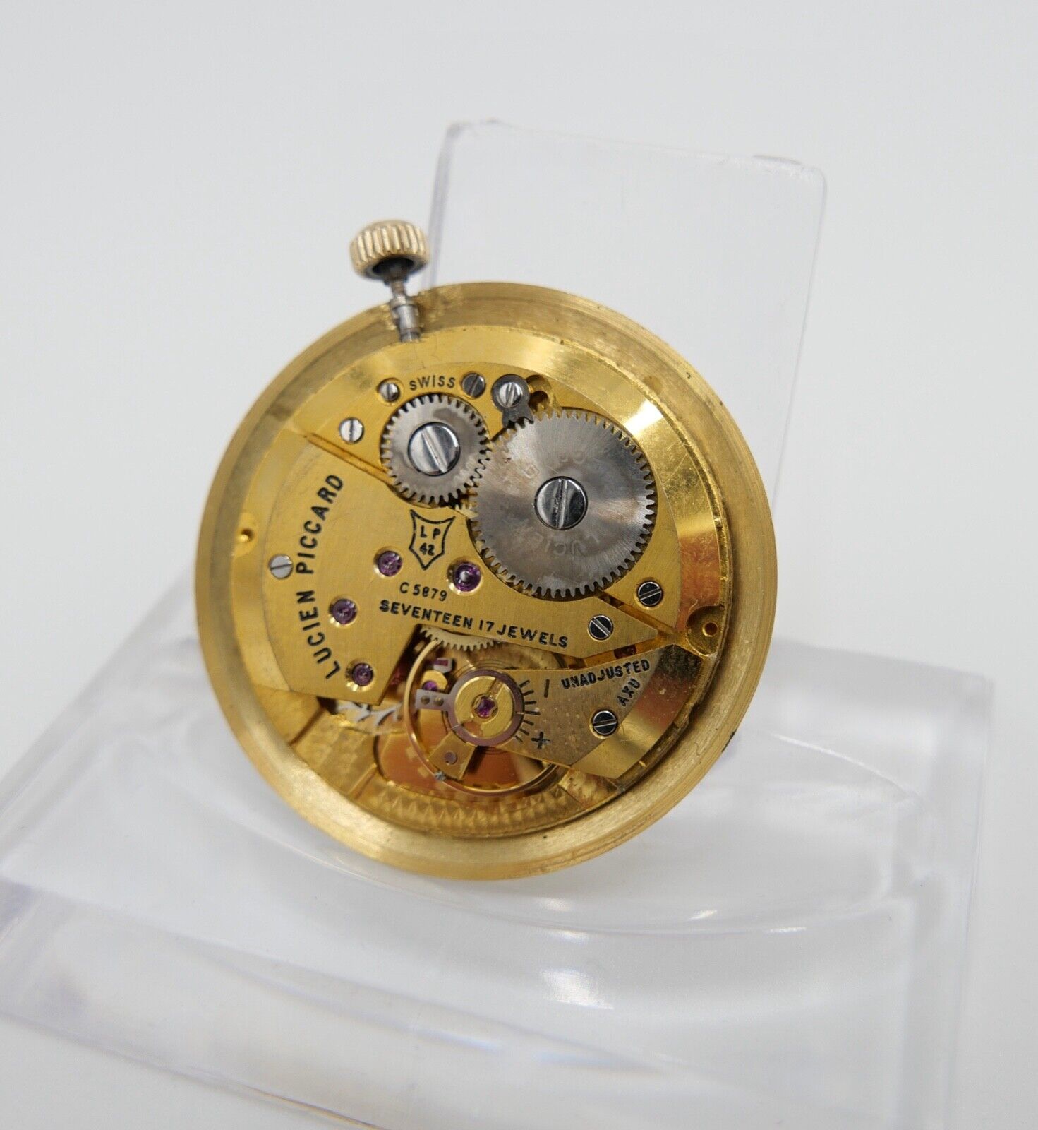 LÄUFT LUCIEN PICCARD Cal. LP42 Uhrwerk Ziffernblatt Zeiger Krone funktionsfähig - Antikhandel-Stuttgart