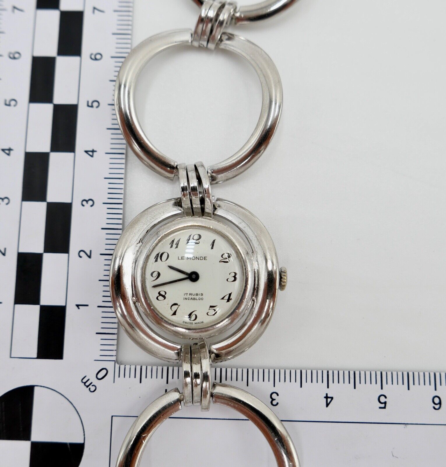 1970er Handaufzug LE MONDE Damen 925 Silber Uhr 45,9 Gr - Antikhandel-Stuttgart