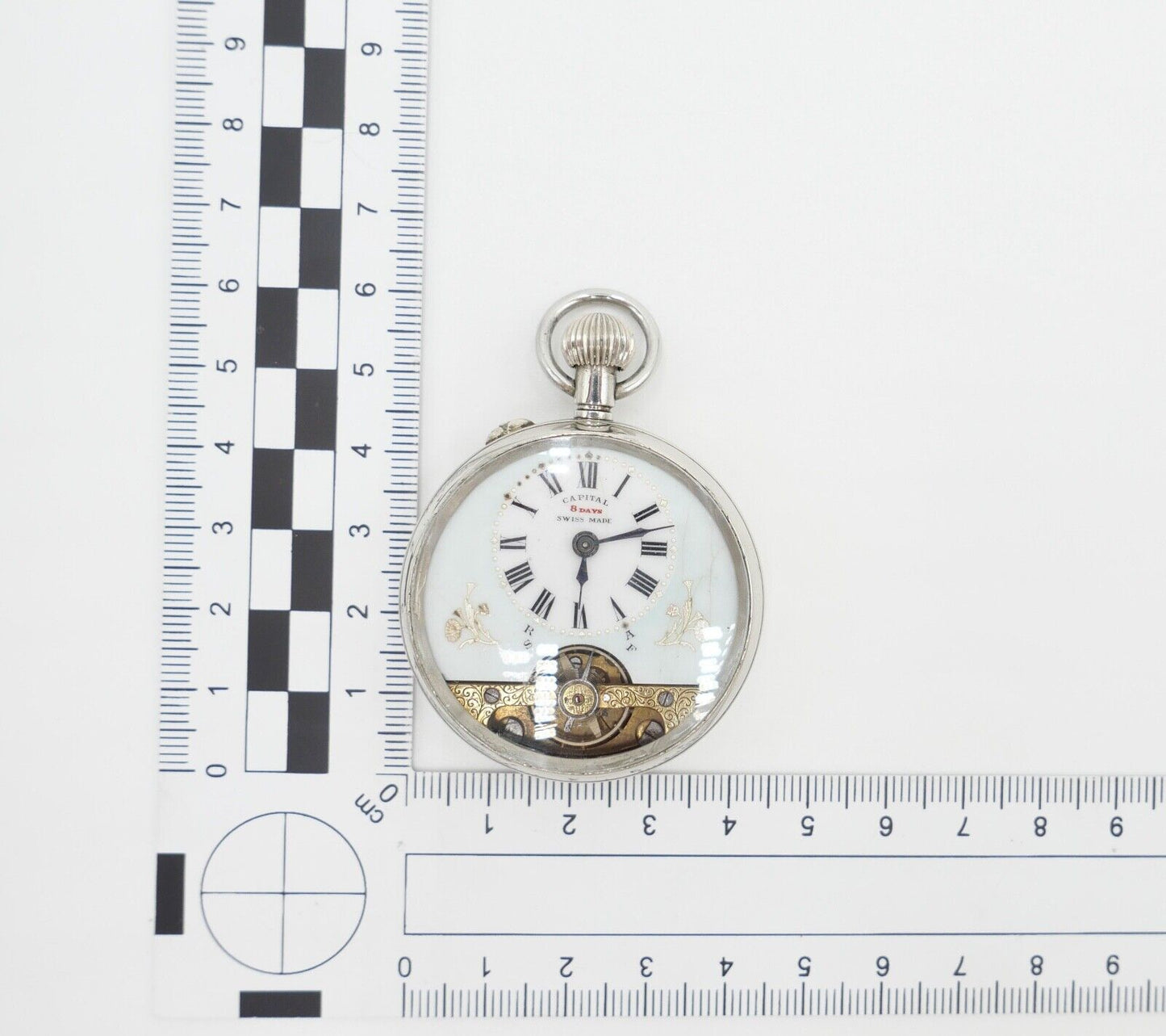 Antike Taschenuhr " CAPITAL " 8 Days pocket watch RAR selten TOP 43,5 mm - Antikhandel-Stuttgart