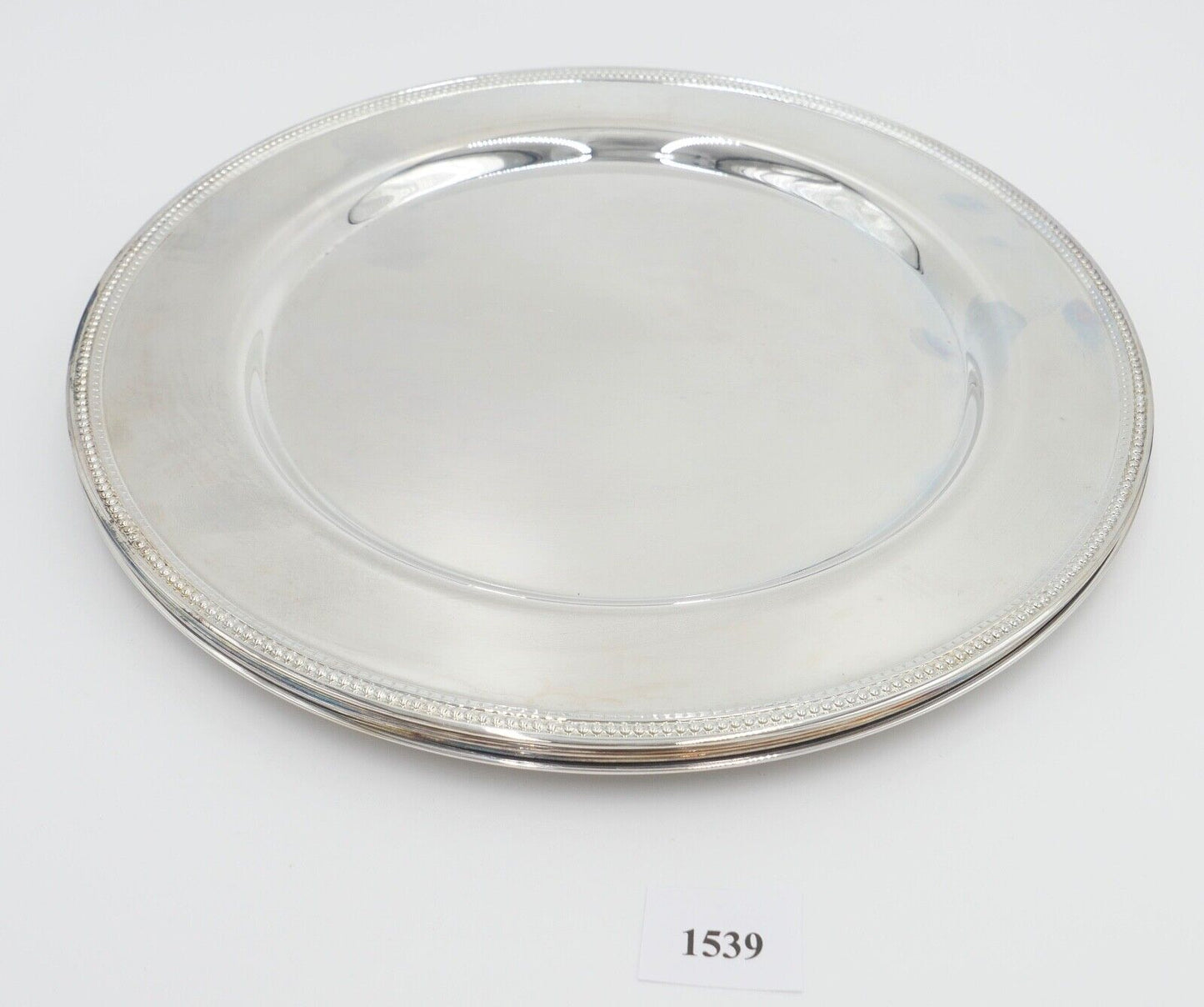 NEUwertig 5 Stück ONEIDA USA Servierplatte Platte Teller versilbert Perlenrand - Antikhandel-Stuttgart