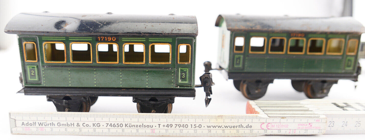 Märklin Blech Lokomotive 880 Tender 889/0 Personenwagen 17190 Güterwagen 365 - Antikhandel-Stuttgart