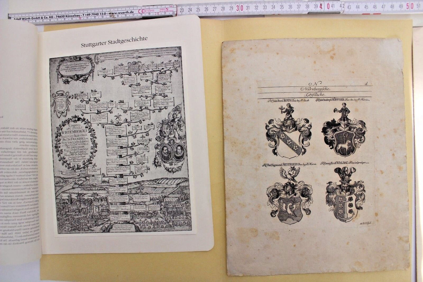 Antike Schriften Geistliche Stammbaum Nürnberg Carlsbad Druck Zeitschrift Posten - Antikhandel-Stuttgart