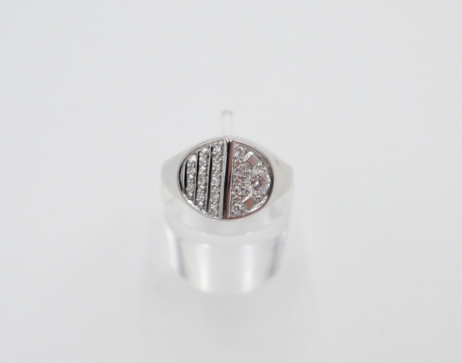 Weißgold Ring Damen 585 14K mit 14 Brillanten / Diamanten 0,31 Ctw Gr. 62 - Antikhandel-Stuttgart